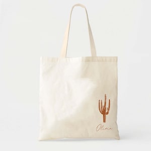 Cactus Name Tote  - Bachelorette Gift Bag - Destination Tote - Scottsdale Bachelorette - Desert Disco - Desert Bachelorette  Bridesmaid Tote