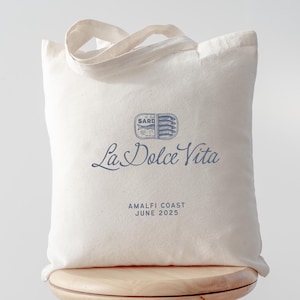 La Dolce Vita Sardine Tote Bag - Custom Tote - Destination Wedding Tote - Italian Wedding - Europe Vacation Tote - Italy Wedding Tote