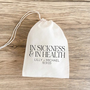 In Sickness And In Health - Wedding Guest Favor - Hangover Kit - Hangover Recovery Kit - Wedding Survival Kit - Modern Favor Bag - Gift Bag