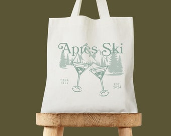 Apres Ski Social Club Tote - Mountain Welcome Tote - Altitude Kit - Ski Mountain Favor Bags - Ski Bachelorette - Champagne On Ice Bach