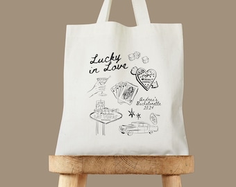 Feelin Lucky Vegas Tote - Vegas Bachelorette - Brautjungfern Geschenk - Vegas Willkommenstasche - Benutzerdefinierte Name Tasche - Viva Las Vegas - Lucky in Love