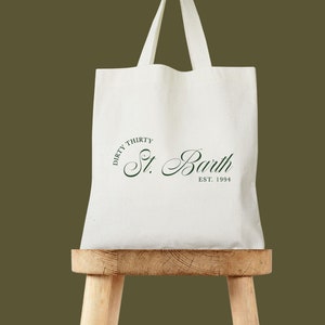 Dirty 30 Martini Tote - Birthday Merch - Custom Birthday Tote - Location Tote - Destination Wedding Tote - Hangover Kit - Bachelorette Tote