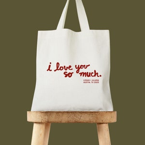 Kocham Cię tak bardzo Austin Tote - Torby powitalne na wesele w Teksasie - Ślub w Austin - Torba dla gości weselnych - Ślub w Austin w Teksasie - Torba typu Location Tote