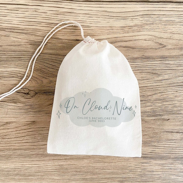 Cloud 9 Favor Bag - Bride On Cloud Nine - Bachelorette Party - Bridesmaid Gift - Hangover Recovery Kit - Cloud 9 Bachelorette - Custom Bag