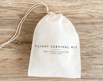 Flight Survival Kit - Airplane Favor Bag - Travel Kit - Vacation Survival Kit - Family Vacation - Bachelorette Favor Bag - Airplane Survival