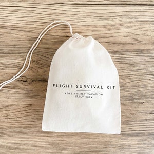Flight Survival Kit - Airplane Favor Bag - Travel Kit - Vacation Survival Kit - Family Vacation - Bachelorette Favor Bag - Airplane Survival