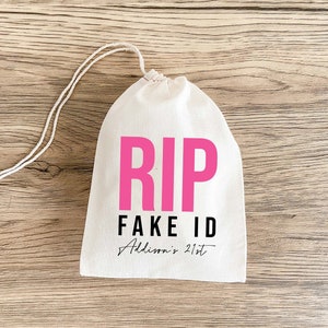 RIP Fake ID - 21.Geburtstags-Party - Hangover Kit - 21 Run - Hangover-Recovery-Kit - Geburtstags-Überlebens-Kit - Individuelle 21