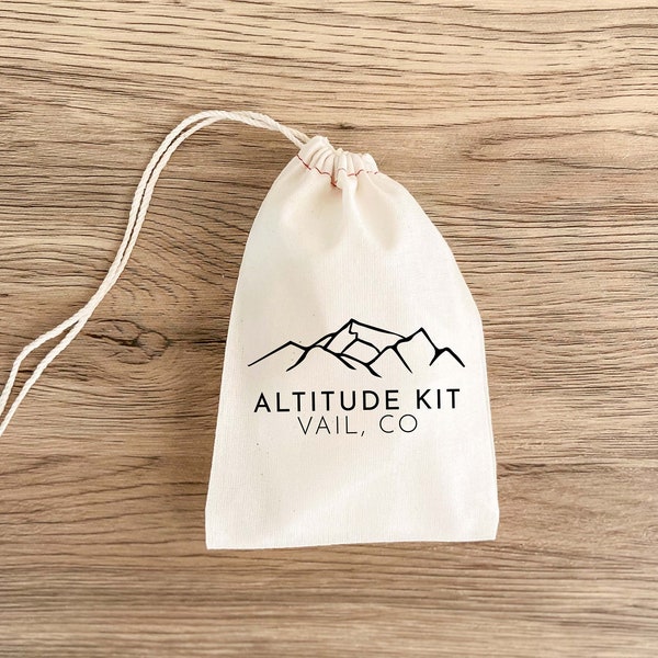 Altitude Kit Bag - Mountain Hangover Kit - Winter Wedding - Ski Mountain Favor Bags - Winter Sports Bag - Ski Weekend Gift Bag - Colorado