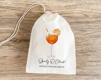 Spritz O&#39;Clock - Aperol Bachelorette Party - Hangover Kit Bag - Aperol Spritz Party - Bachelorette Gift Bag - Bridal Shower Favor Bags