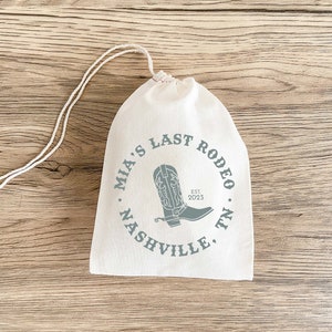 Bride's Last Rodeo Favor Bag - Cowgirl Bachelorette - Custom Hangover Kit Bags - Bachelorette Gift Bags - Hangover Recovery Kit - Nash Bash