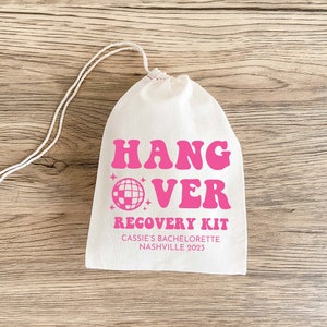 Disco Bachelorette Party - Bride's Last Disco - Hangover Kit Bags - Bachelorette Gift Bags - Hangover Recovery Kit - Custom Hangover Kit