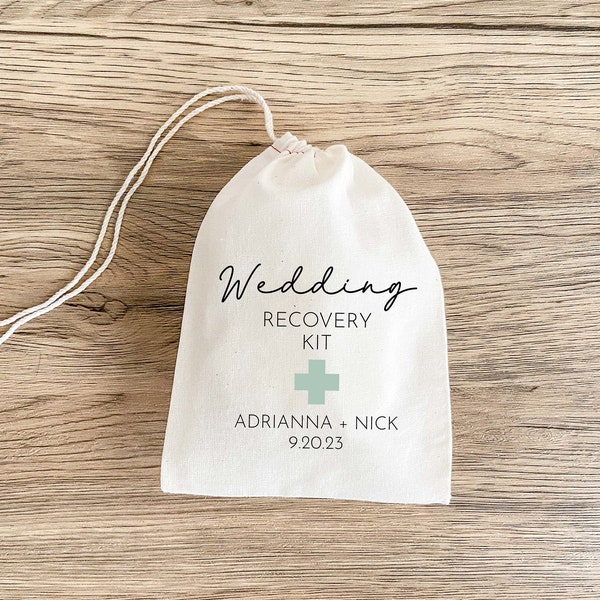 Minimal Hangover Kit - Wedding Hangover Kit Bags - Wedding Favor Bags - Wedding Recovery Kit - Survival Kit - In Sickness and Health - Gift