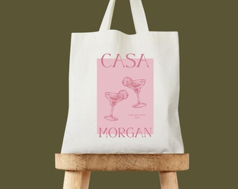 Casa de Bride Tote - Margarita Tote - Regalo de despedida de soltera de México - Tote de boda de destino - Tote personalizado - Despedida de soltera en la playa - Cabo Bach