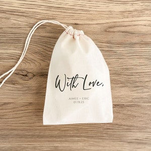 With Love - Wedding Favor Bag - Wedding Guest Favor Bags - Treat Bags - Destination Wedding - Custom Couple Bag - Goodie Bags - Gift Bags