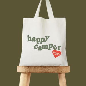 Mountain Bachelorette Tote: Happy Camper Design, Canvas Bag
