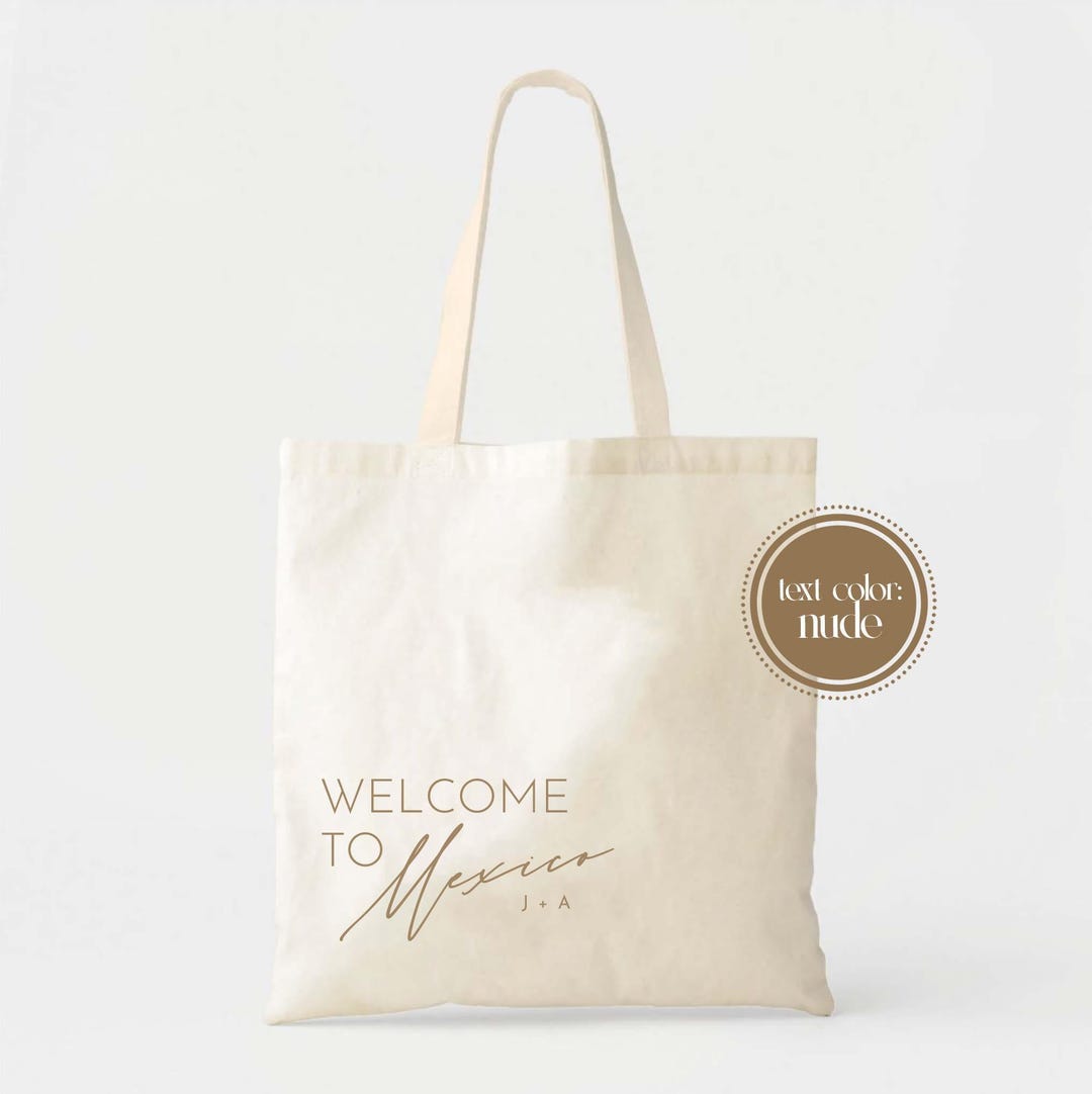 Wedding Tote Bag: Welcome to Mexico Design - Cotton Canvas - Etsy