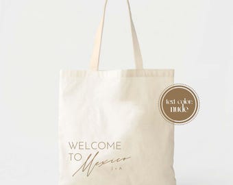 Hochzeit Jutebeutel: Welcome To Mexico Design - Baumwollleinen