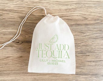 Fiesta Tequila Favor Bag, Personalized Muslin (Multiple Sizes)
