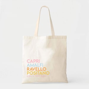Europe Vacation Tote: Capri Amalfi Inspired - Cotton Canvas Bag image 1
