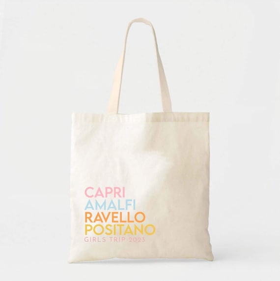 Europe Vacation Tote: Capri Amalfi Inspired - Cotton Canvas Bag
