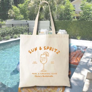Aperol Spritz Pool Tote - Aperol Bachelorette Party - Bridesmaids Gifts - Sun And Spritz - Bachelorette Gift Bag - Bridal Shower