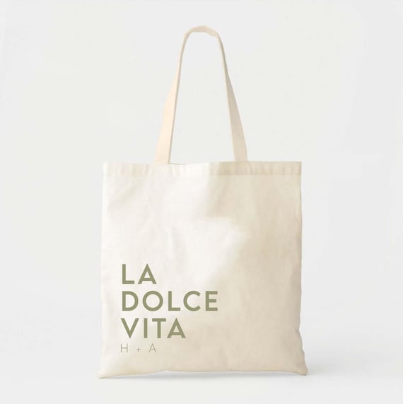 Italy Tote Bag, La Dolce Vita Design (Cotton or Canvas)