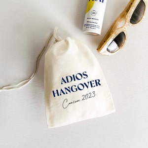 Adios Hangover - Bachelorette Party - Hangover Kit Bags - Hangover Recovery Kit  - Custom Gift - Mexico Survival Kit - Cabo Cancun Favor Bag