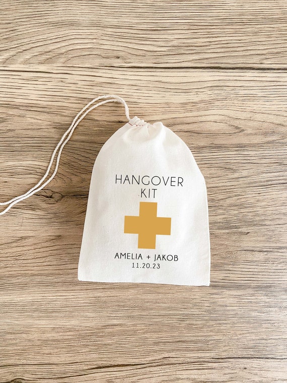 Hangover Kit Bags: Customized Bachelorette Party Favors (muslin