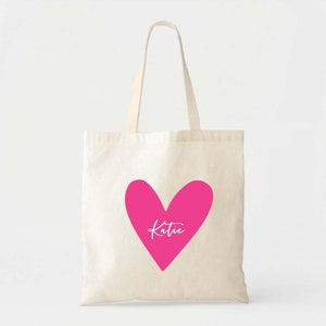 Personalized Valentine’s Day Treat Tote - Kids Valentine's Goodie Bag - Heart Party Favor Bags - Galentines Gift - V-Day Party - Heart Bags