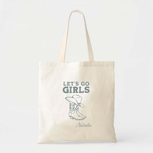 Cowboy Boot Tote: Western Rodeo Canvas Bag (9x11 or 16x15 inches)