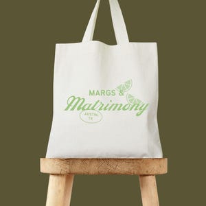 Margarita Party Tote: Bachelorette Tasche aus Baumwollleinen