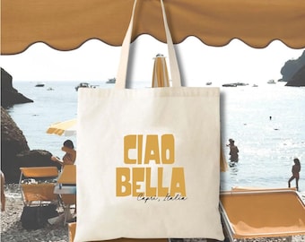 Bolso Ciao Bella Italy, lona de algodón (23 x 28 cm o 40 x 38 cm)