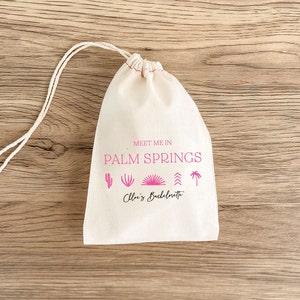 Despedida de soltera de Palm Springs - Bolsas de kit de resaca - Bolsas de regalo de despedida de soltera - Kit de recuperación de resaca - Kit de supervivencia - Kit de resaca personalizado