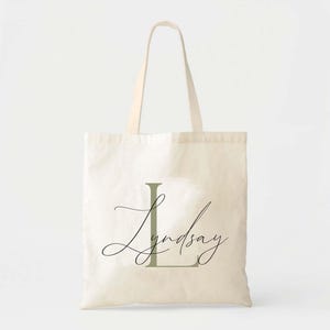 Bolsa de algodón personalizada, bolsa de lona (iniciales personalizadas)