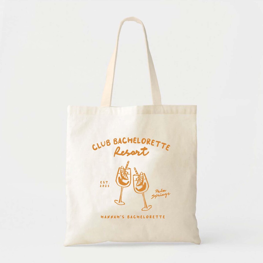 Palm Tree Bachelorette Tote Bag: Custom Beach or Pool Favor - Etsy
