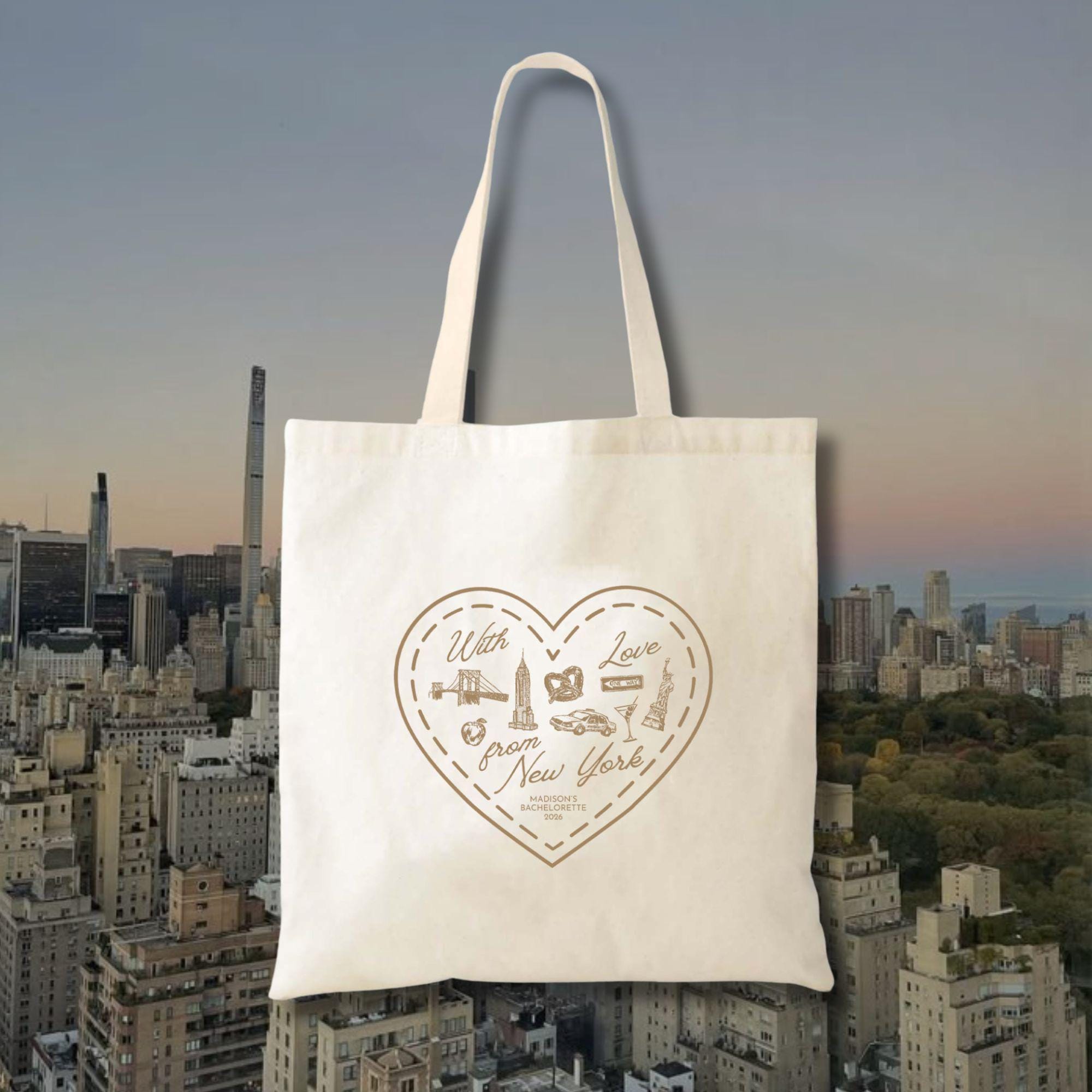 New York Cotton Tote Bag I LOVE NY (Canvas, 9x11 or 16x15")