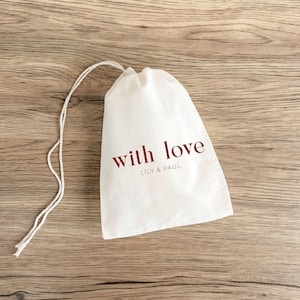 Personalized Wedding Favor Bags - Muslin Drawstring Welcome Gifts