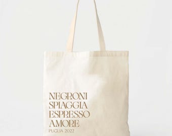 Welcome Tote Bag: Italy Design - Custom Cotton Canvas