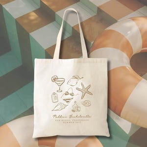 Bachelorette Tote: Beach Hangover Kit - Cotton Canvas, Customizable