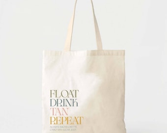 Wedding Tote Bag: Canvas with Tan Float Drink Design - Personalized