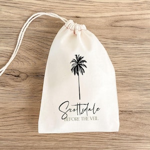 Custom Hangover Kits for Bachelorette Parties - Muslin Favor Bags image 1