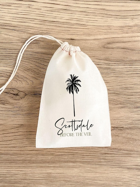 Custom Hangover Kits for Bachelorette Parties - Muslin Favor Bags