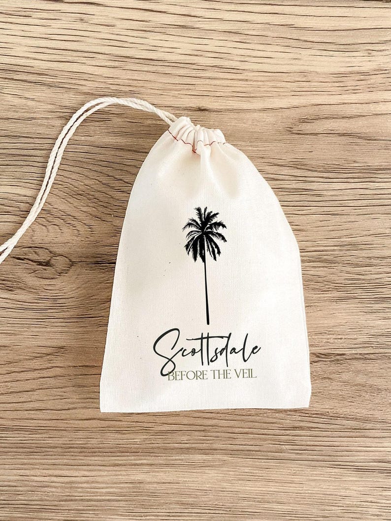 Custom Hangover Kits for Bachelorette Parties - Muslin Favor Bags image 1