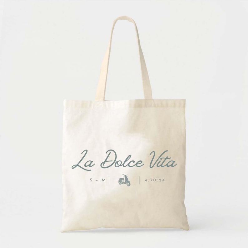 Europe Vacation Tote Bag - La Dolce Vita Cotton Canvas image 2