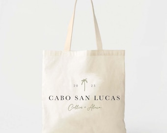 Cabo San Lucas Tote Bag • Personalized Destination Wedding Carryall