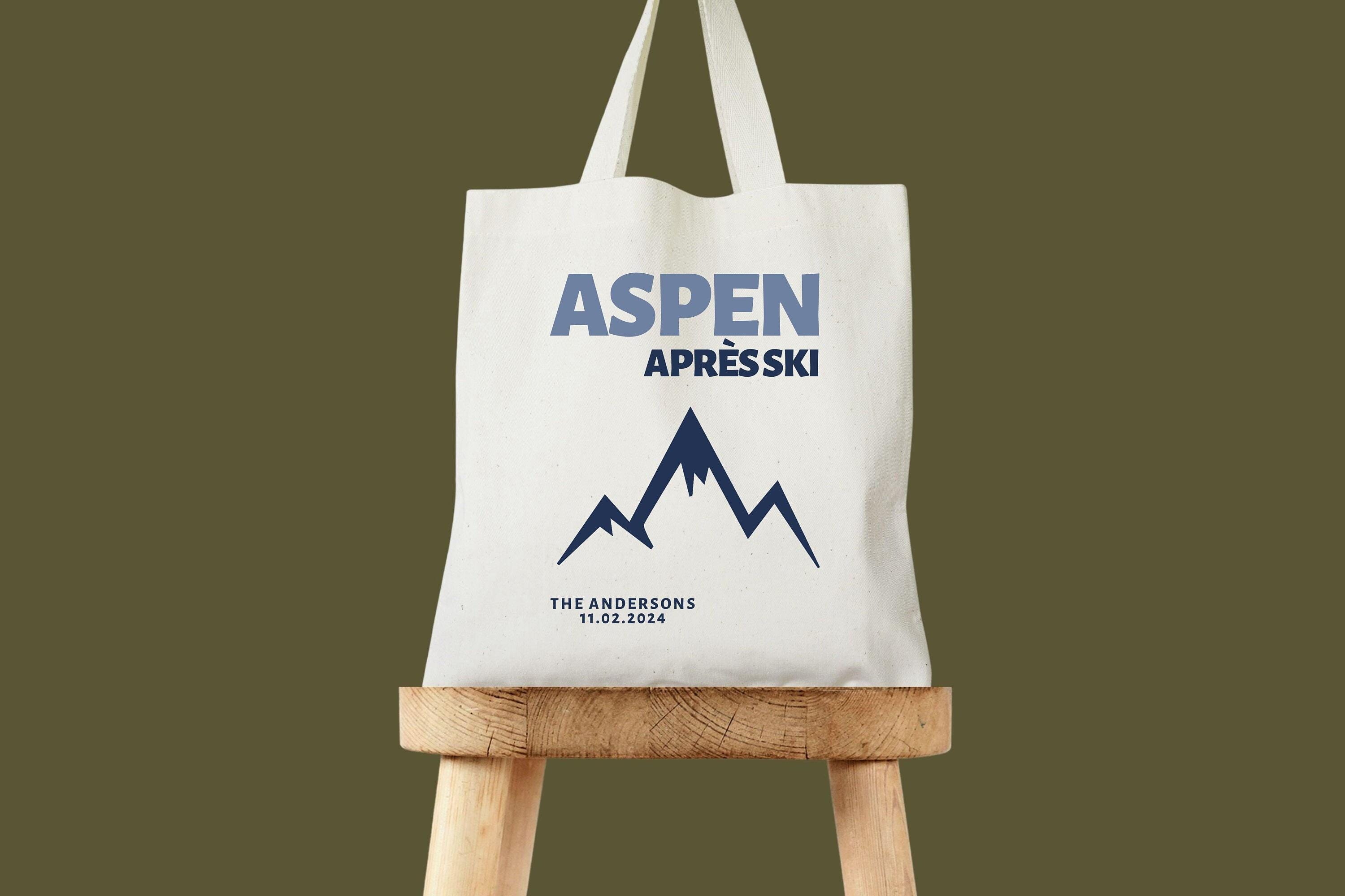 Apres Ski Tote Bag: Canvas Cotton - Personalized Winter Favor - Etsy