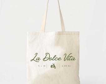 Europe Vacation Tote Bag - La Dolce Vita Cotton Canvas
