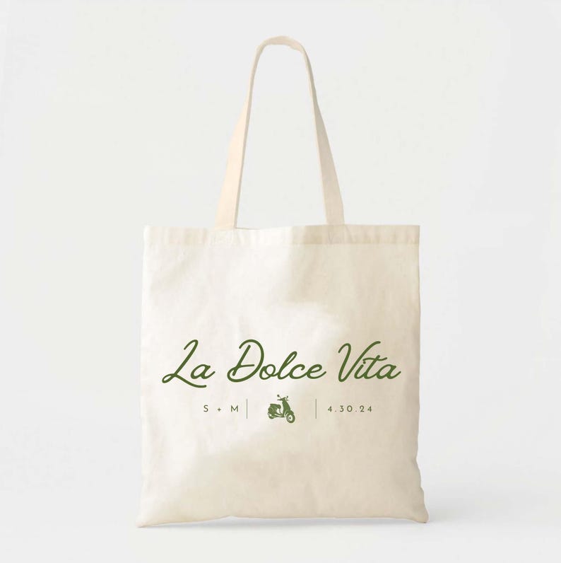 Europe Vacation Tote Bag - La Dolce Vita Cotton Canvas image 1
