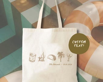 Hand Drawn Desert Tote Bag • Southwest Icons Custom Bachelorette Gift