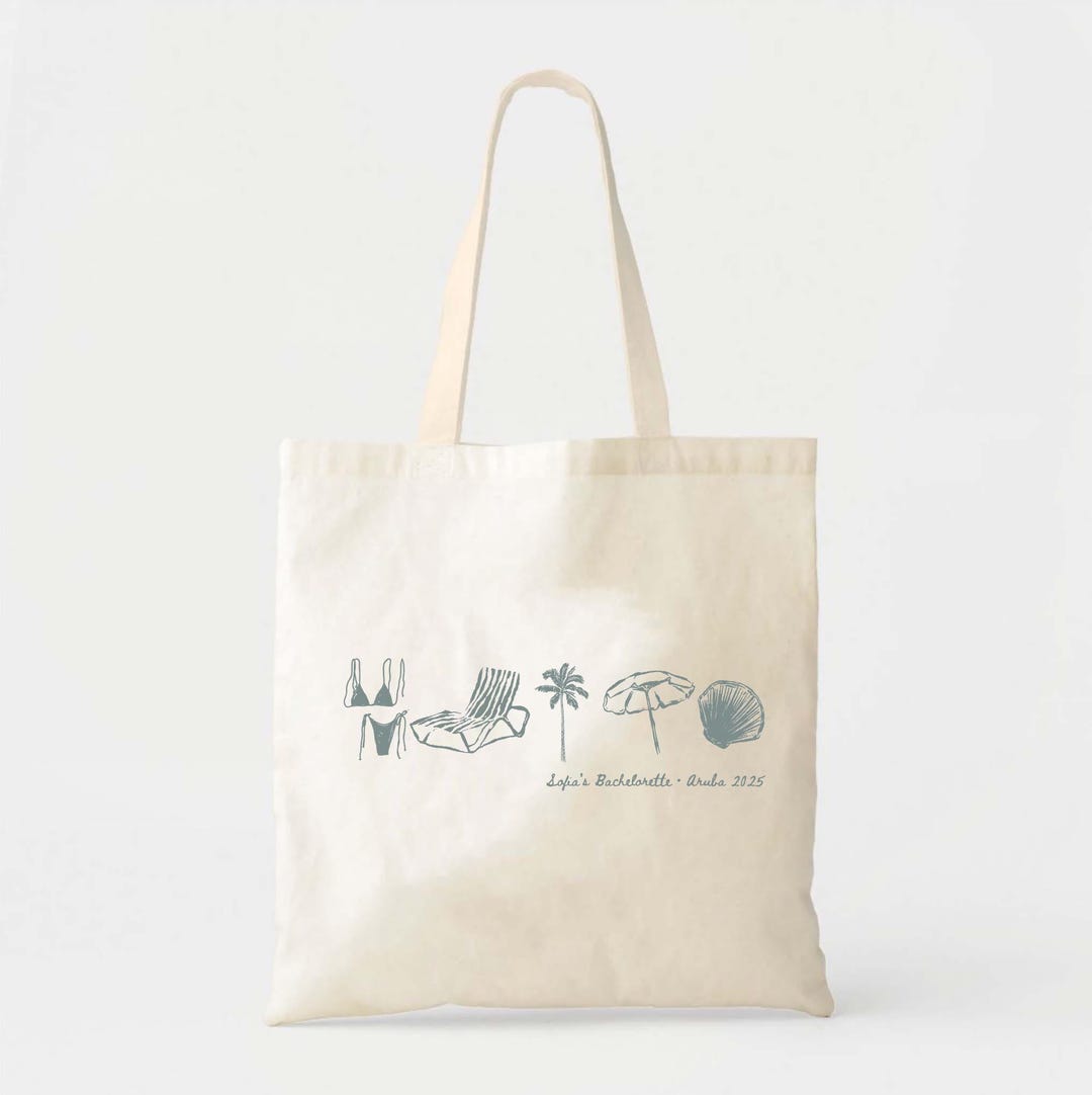 Coastal Bachelorette Tote Bag - Custom Name and Colors - Etsy